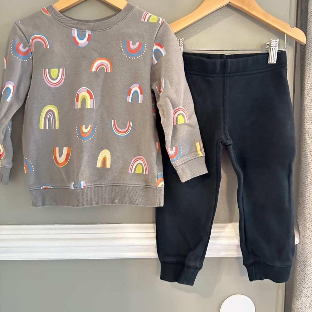 Cat and Jack Rainbow Sweatshirt Outfit